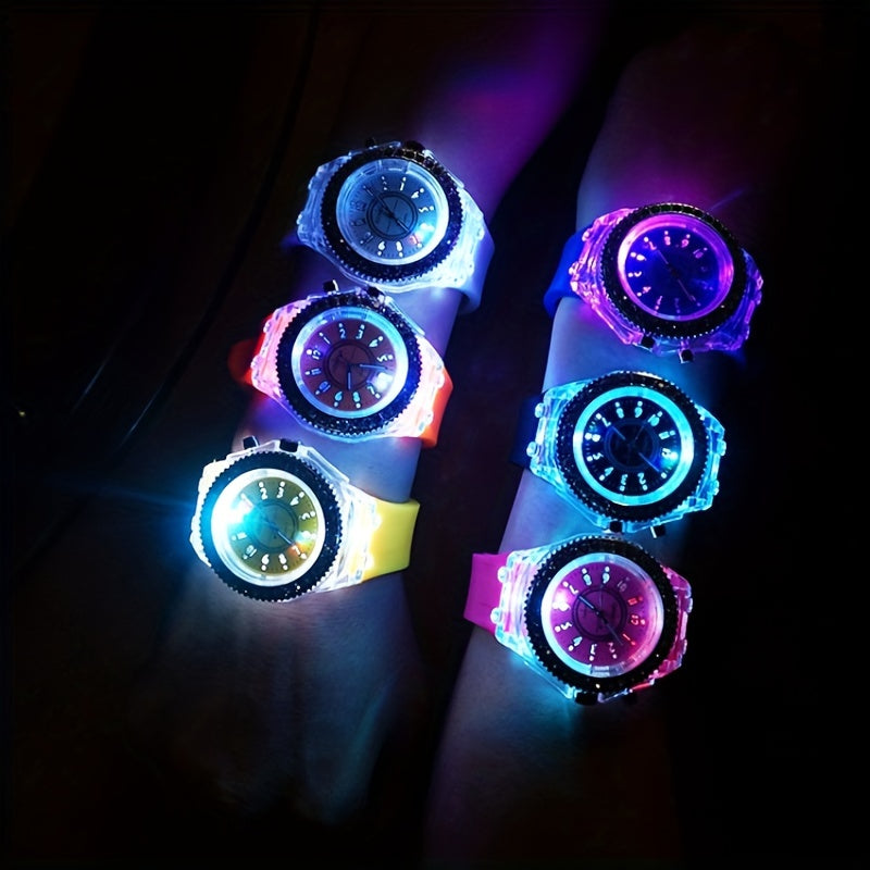 LED Glow Silicone Watch with Rhinestones